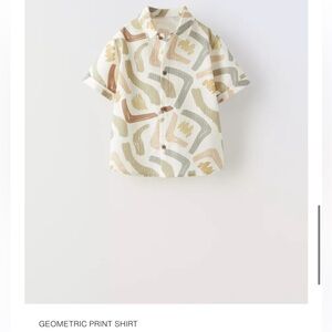 Geometric Print Shirt 3/4